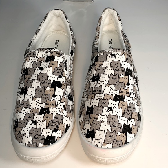 Cynthia Rowley Shoes - Cynthia Rowley Rossi All Over Cat Print Slip Ons